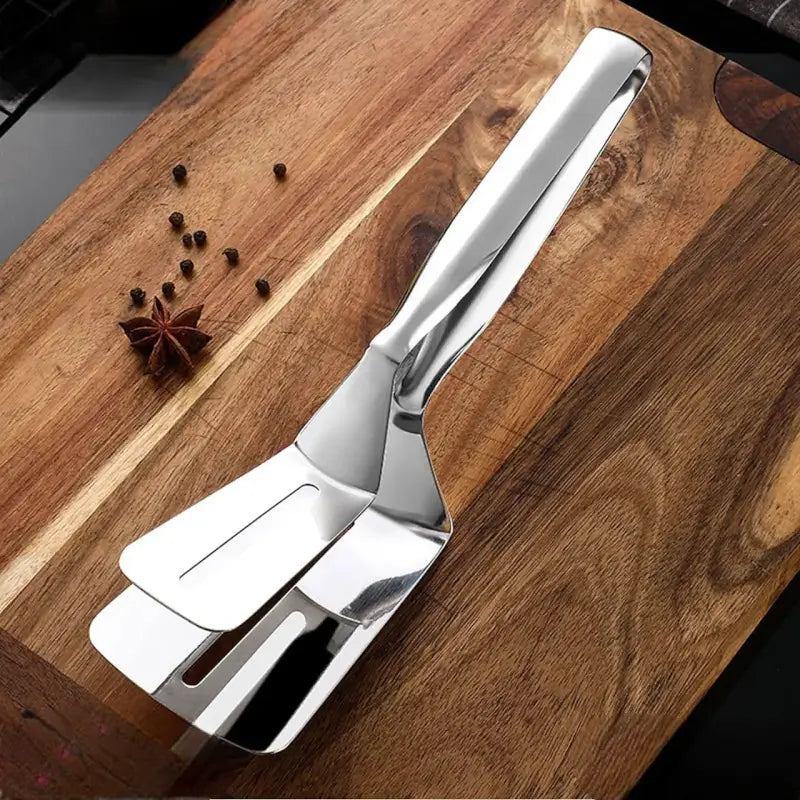 Multifunction Cooking Serving Turner Frying Food Tong. Stainless Steel Steak Clip Clamp BBQ Kitchen Tong.