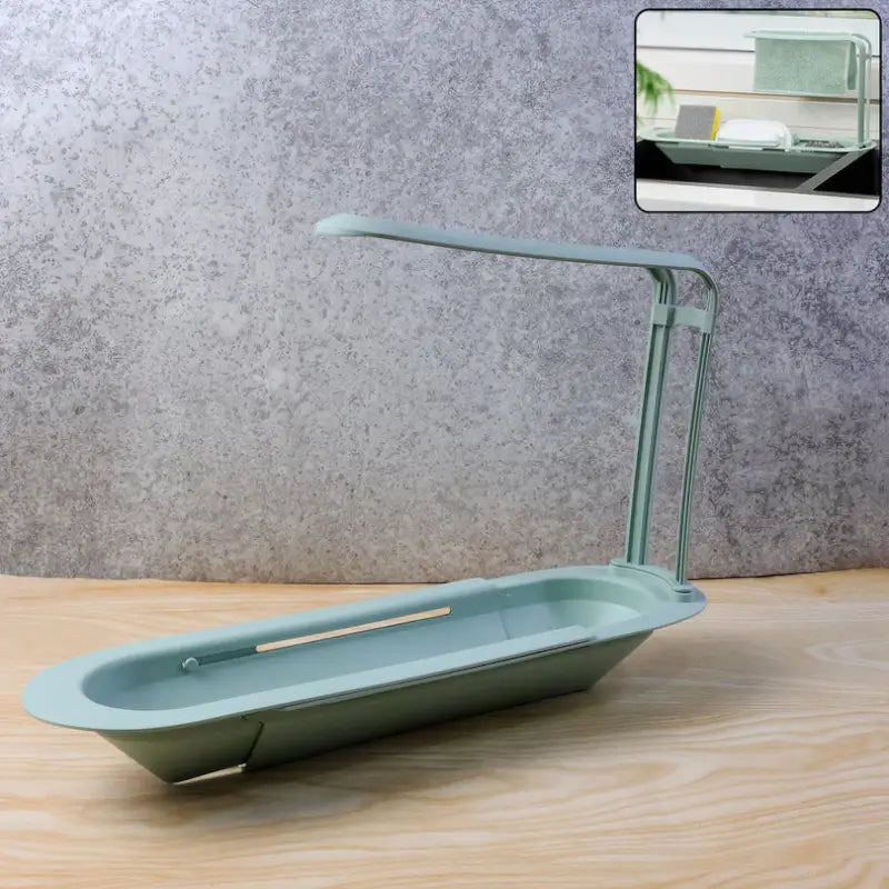 Plastic Telescopic Sink Storage Rack – Adjustable Kitchen Organizer