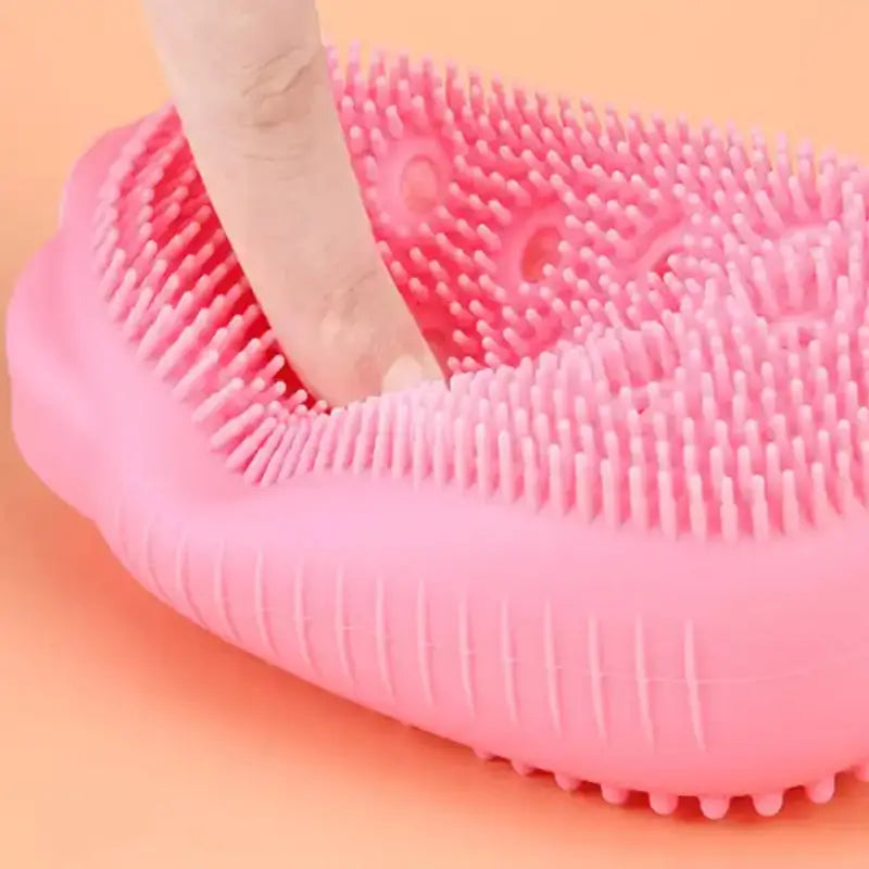 Silicone Super Soft Silicone Bath Brush Double-Sided Body Scrubber Brush for Deep Cleasing Exfoliating, Ultra-Soft Scrubber(1 pc)
