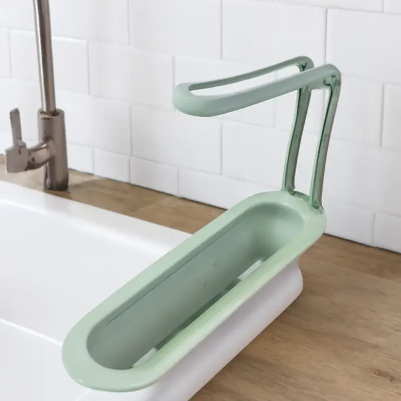 Plastic Telescopic Sink Storage Rack – Adjustable Kitchen Organizer